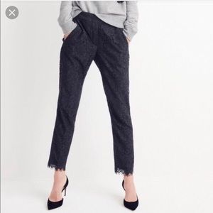 J. Crew Black Lace Cropped Ankle Pants